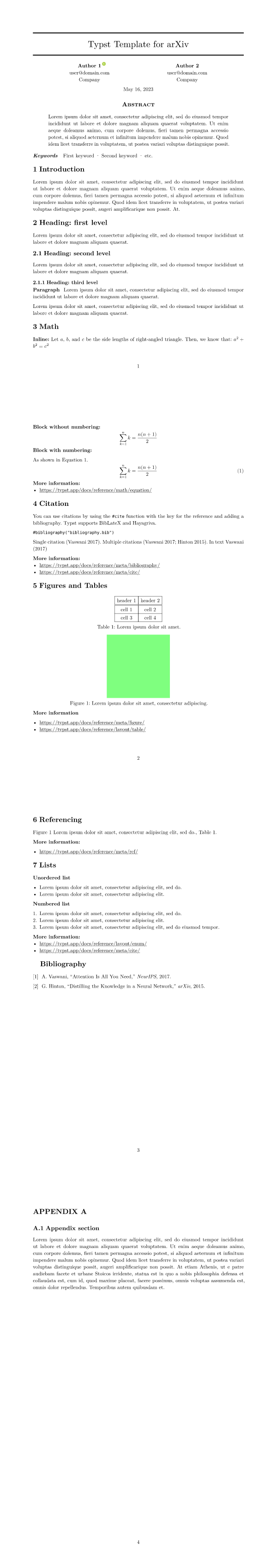 Arkheion template preview