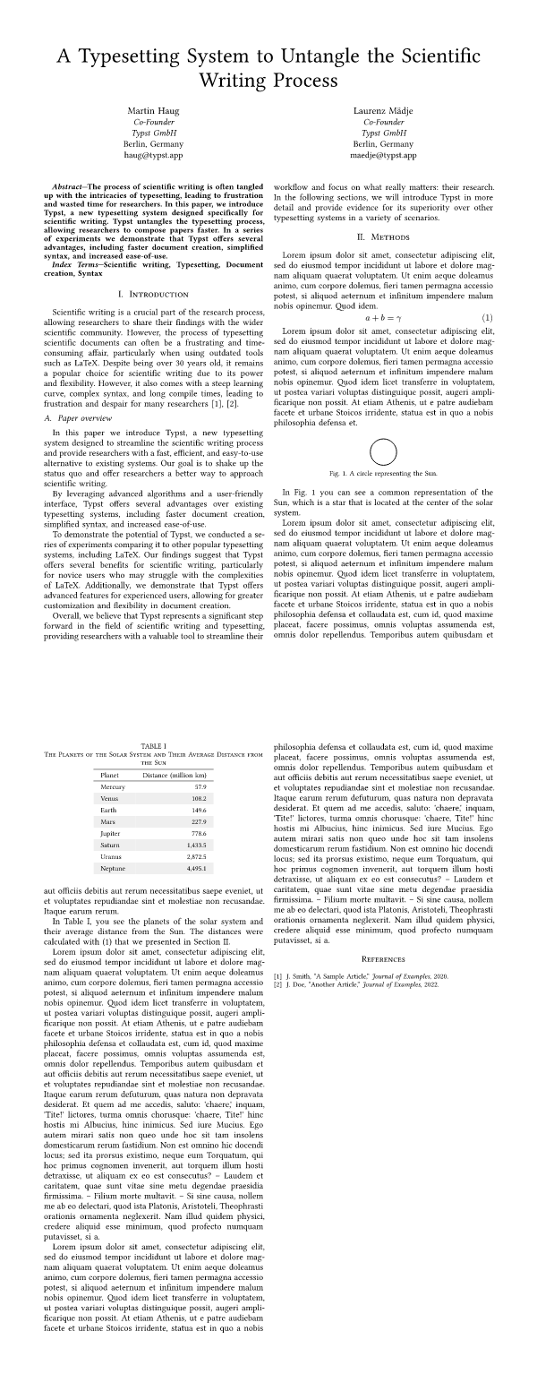 Charged IEEE template preview