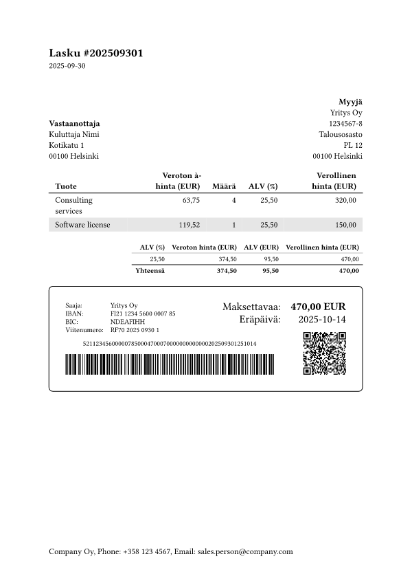 Laskutys template preview
