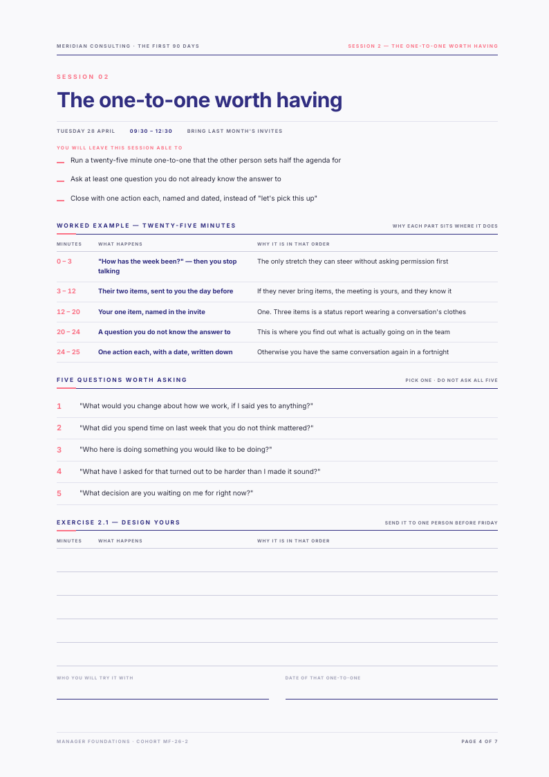 Quiet Measure course workbook template, page 4 of 7