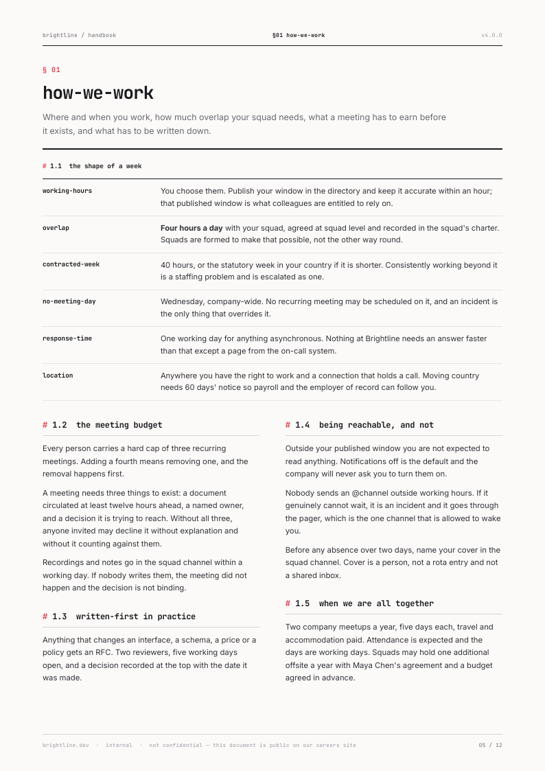 Mono Index employee handbook template, page 5 of 12
