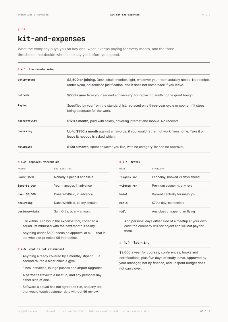 Mono Index employee handbook template, page 8 of 12