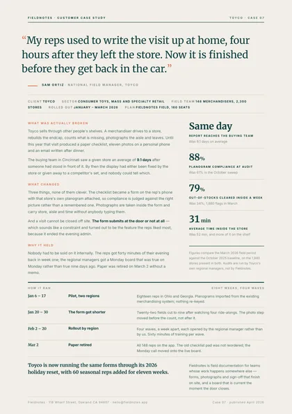 Open Quote — Case study template, Minimal, type-led layout, rendered from live data